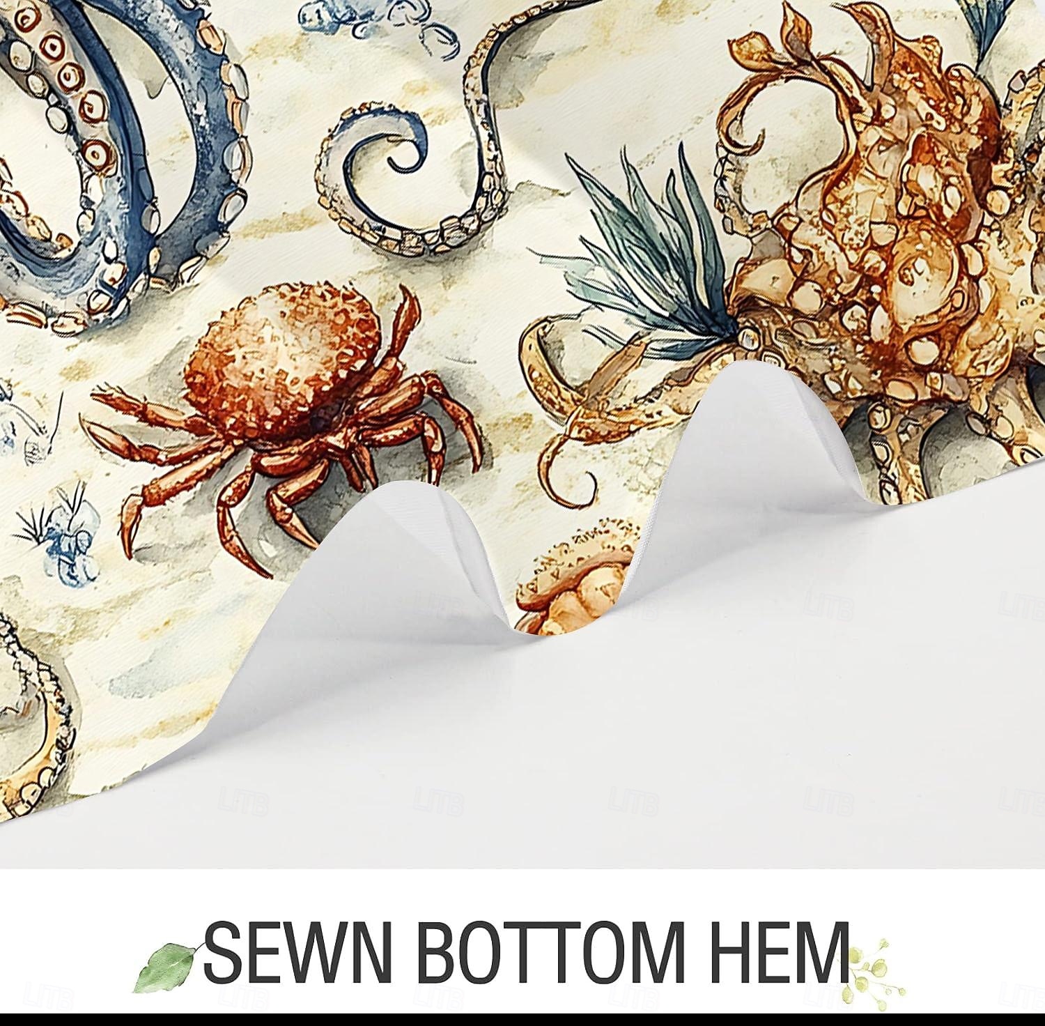 Cortina de ducha con diseño de tortuga marina y ganchos para baño, juego de decoración de baño de poliéster impermeable, paquete de 12 ganchos de plástico 2026 - $21.99 –P11