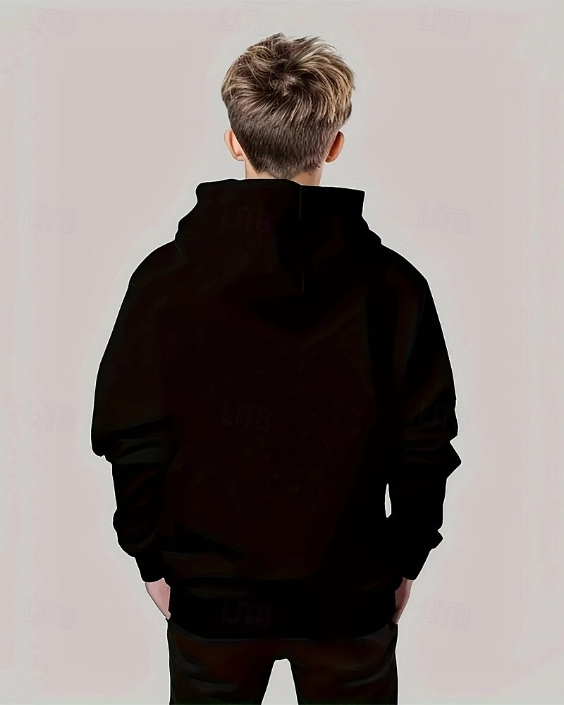 Pojkar 3D Flagga Huvtröja Långärmad Vår Höst Mode Streetwear Barn 4-12 år Huva Utomhus Ledigt Dagligen Normal 2025 - $18.99 –P2