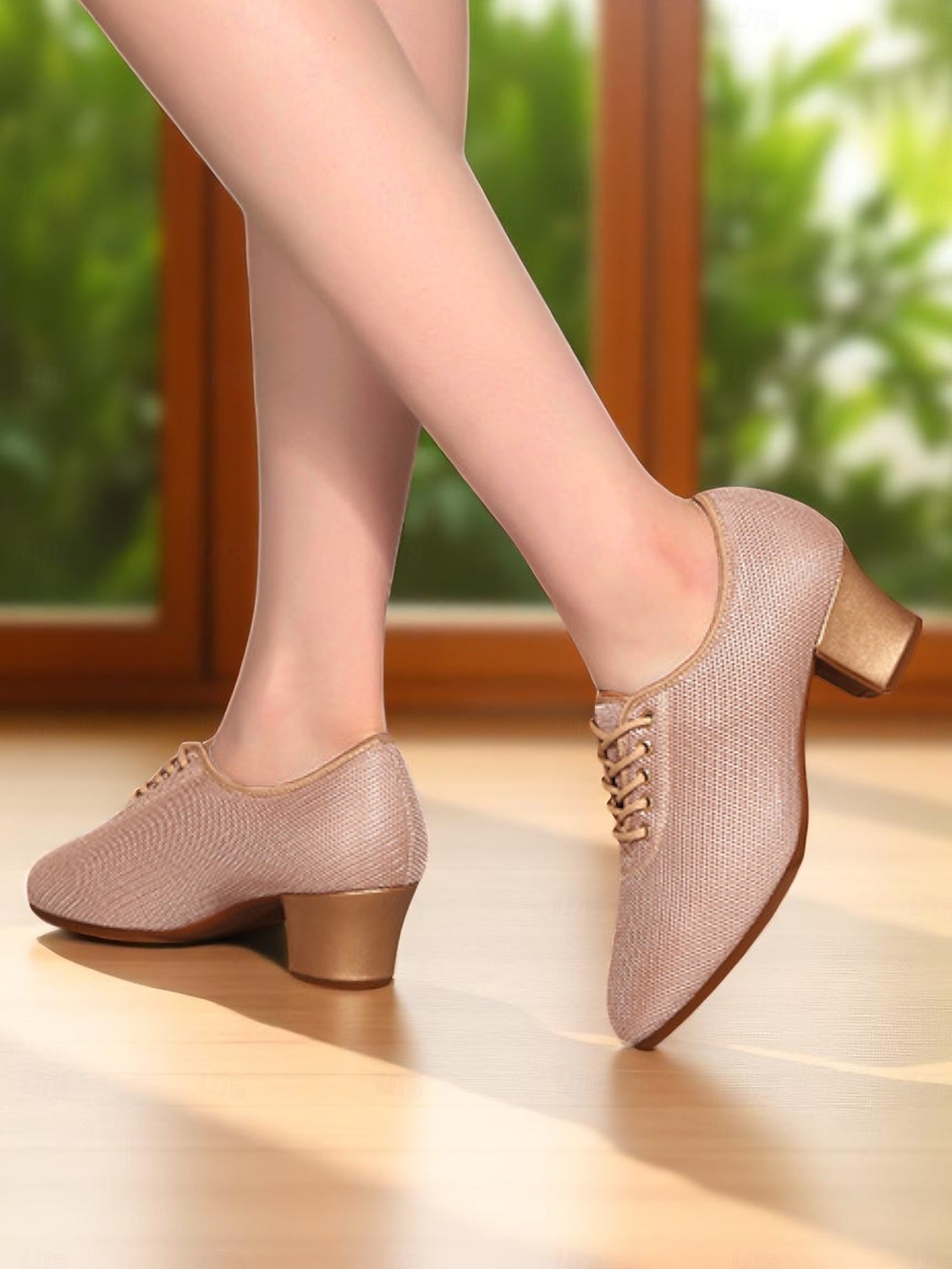Women's Mesh Lace-Up Ballroom Dance Shoes with Low Heel, Breathable Professional Practice Footwear for Latin and Waltz Performance 2025 - $29.99 –P2