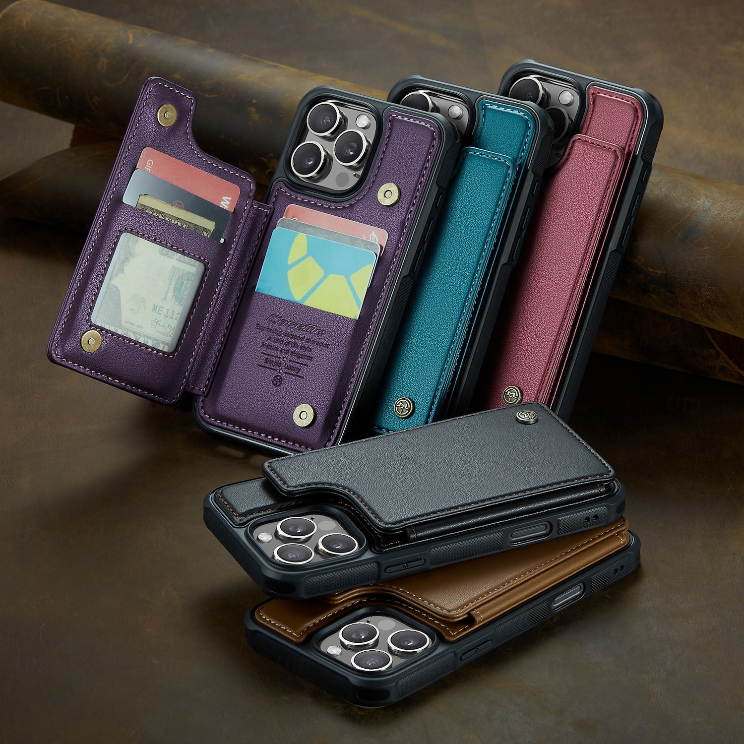 2025年 電話 ケース 用途 iPhone 16 Proマックス iPhone15 iPhone 14 13 12 11 Pro Max Plus フリップカバー キックスタンド 耐衝撃 TPU PUレザー コレクション – $17.99 –P1