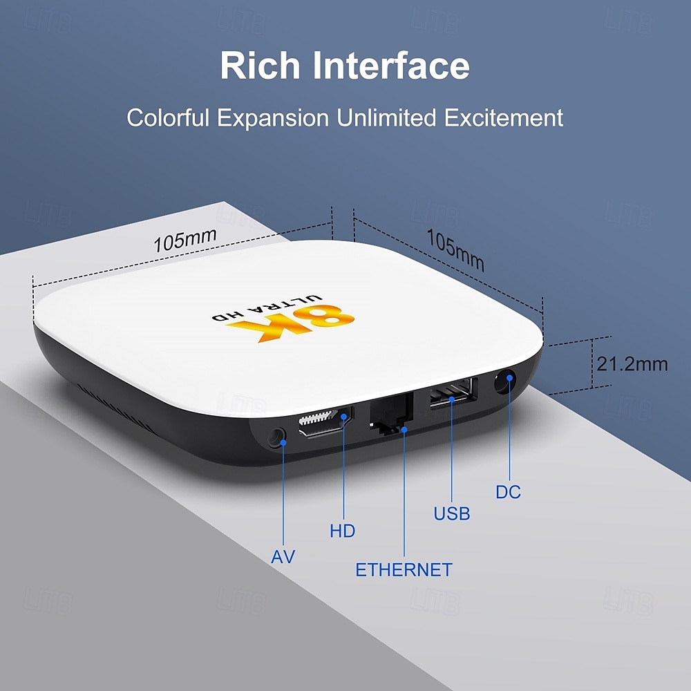 android 14 smart tv box h96 max m2 plus rockchip rk3528 1000m lan wifi6 bluetooth 5.4 8k 4k bt с голосовым гироскопом пультом дистанционного управления телеприставка медиаплеер 2025 - $41.99 –P11