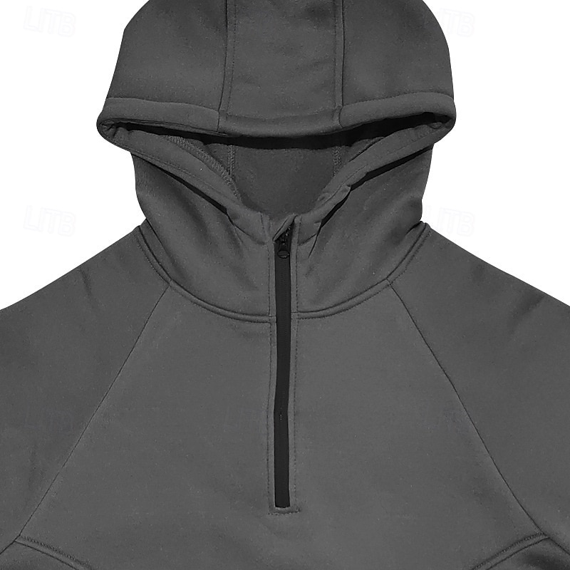 Hombre Sudadera Sudadera con capucha de lana Sudadera táctica con capucha Negro Verde Ejército Azul Marino Gris Oscuro Con Capucha Plano Cerrar Retazos Cremallera de un cuarto Deporte Casual Diario 2025 - $31.99 –P7