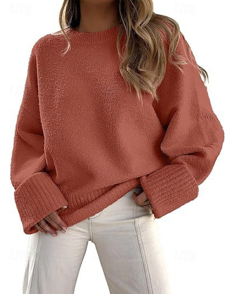Women's Sweater Pullover Fashion Solid Color Ribbed Crew Neck Knitted Long Sleeve Regular Tops Knit Outdoor Holiday Going out Black White Fall 2025 - $28.99 –P8