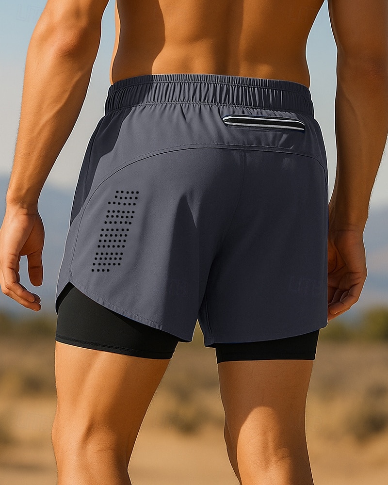 Homme short avec collants Patchwork Shorts Extérieur Sport & Loisir Occasionnel Respirant Séchage Rapide Léger Tennis Le golf Course Coupe régulière Tenue de sport Tenues de Sport Bloc de Couleur de 2025 ? $15.19 –P14