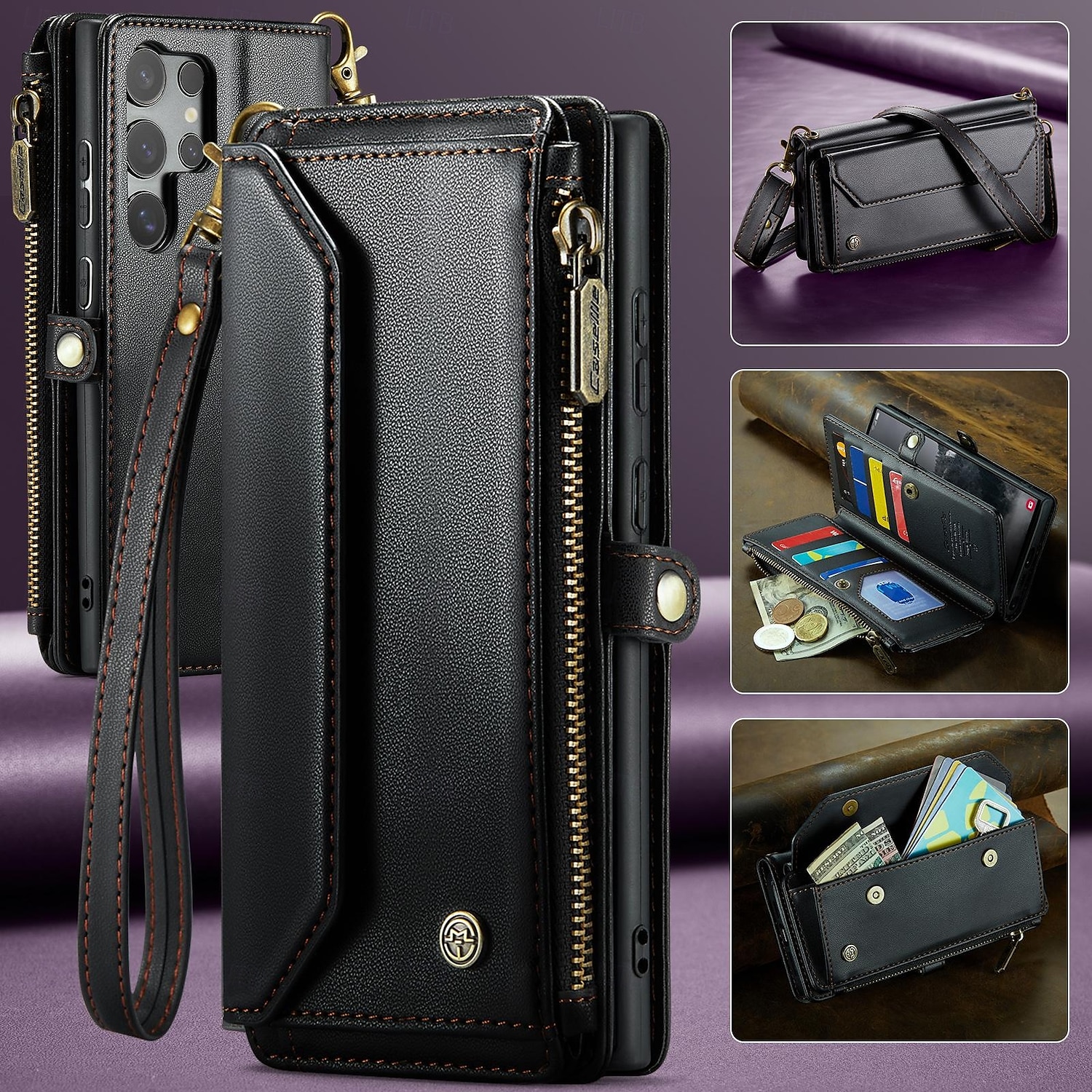 téléphone Coque Pour Samsung Galaxy S25 Ultra A55 A35 A25 A15 5G A72 A52 A32 A22 A12 S10 Plus Étui Portefeuille avec Lanière Avec Dragonne Support TPU faux cuir de 2025 ? $27.99 –P1
