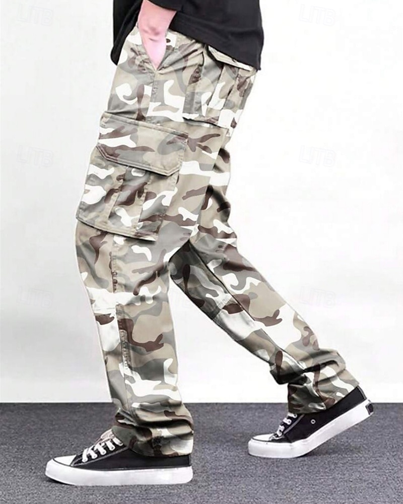 Men's Cargo Pants Trousers Elastic Waist Drawstring Multi Pocket Plain Wearable Outdoor Daily Camping & Hiking Fashion Classic Black Green 2025 - $28.99 –P16
