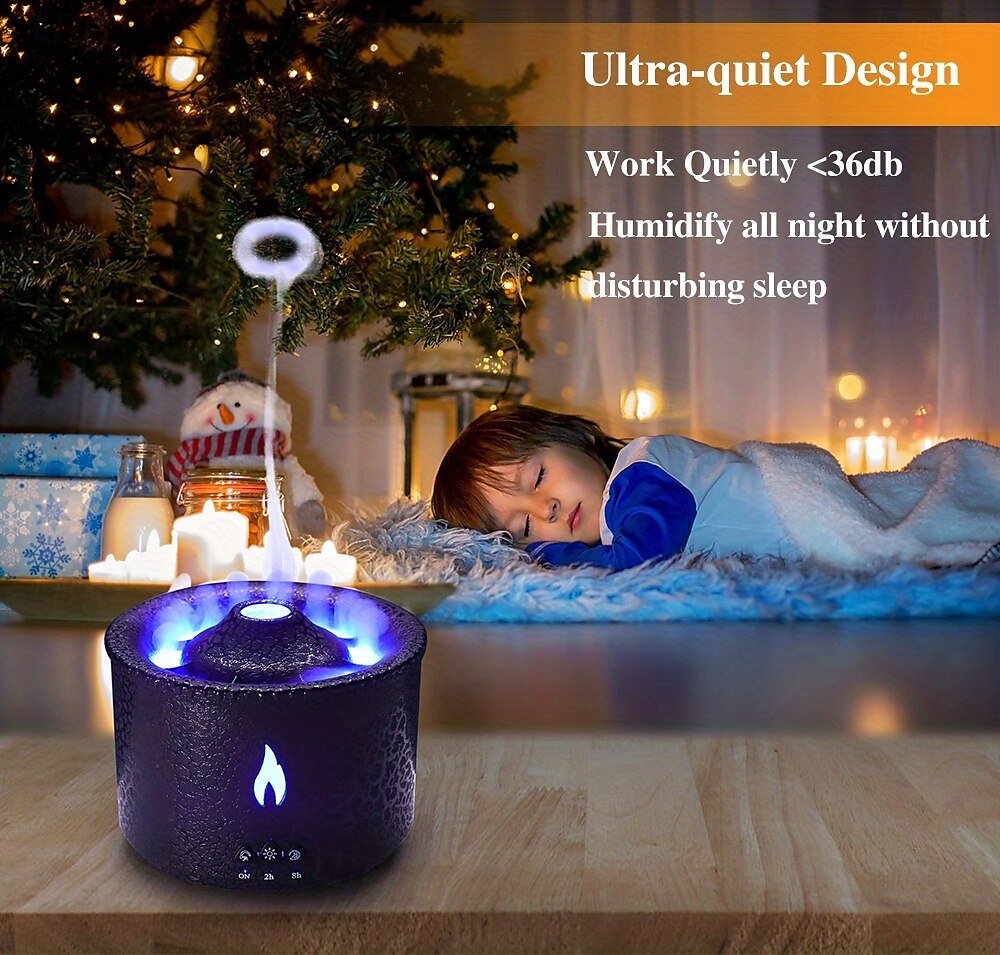 Volcanic Flame Aroma Diffuser with LED Night Light - Portable Essential Oil Humidifier Auto Shut-Off 2 Color Modes Ideal for Home & Office 2025 - $68.99 –P18
