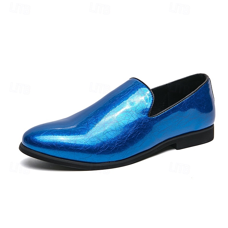 Mocassini slip-on da uomo in metallo dorato lucido – scarpe eleganti in similpelle alla moda per feste, ricevimenti nuziali, spettacoli teatrali, balli di fine anno ed eventi in discoteca del 2025 a $42.99 –P3