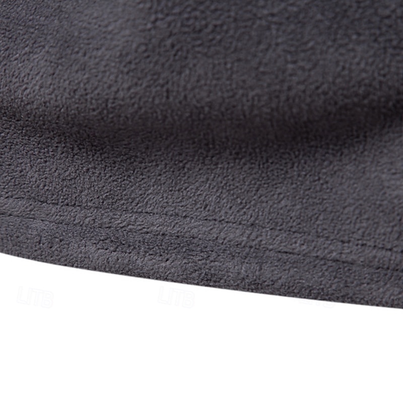 Per uomo Felpa con zip Felpa con cappuccio in pile Khaki chiaro. Nero Bianco Blu marino Marrone Colletto Mao Semplice Con zip Zip a un quarto Sport & Outdoor Casuale Quotidiano Streetwear Cool del 2025 a $37.99 –P10