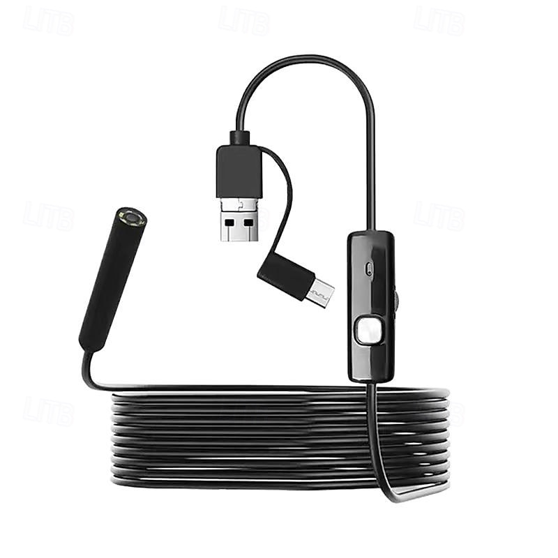 Telecamera endoscopica con luce, strumenti per endoscopio HD 1080p con luci LED regolabili, endoscopio con telecamera a serpente semirigida, endoscopio di ispezione per iOS e Android, lente singola da del 2025 a $19.99 –P9