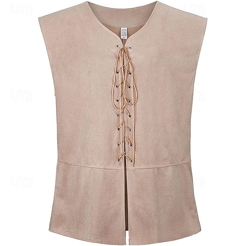 Herren Weste aus Wildlederimitat Weste Gilet Outdoor Täglich Vintage Frühling Herbst Schnürung Polyester Bequem Einfach V Ausschnitt Normale Passform Dunkelbraun Schwarz Wein Marineblau Weste 2025 - $19.49 –P10
