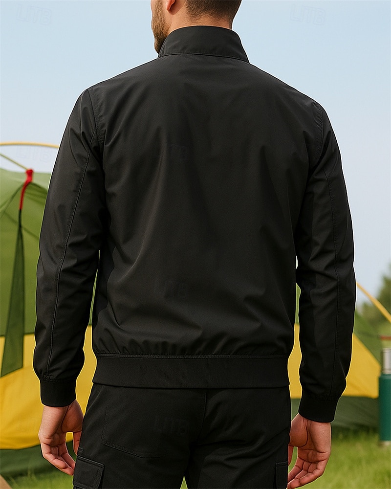 Voor heren Wandeljack Sportjas Regenjas Buiten waterdicht Sneldrogend Lichtgewicht Ademend Wandeloutfits Wandelkleding Lente Herfst Jack Tennis Golf Hardlopen Lapwerk Rood Oranje Groen 2025 - $25.99 –P2
