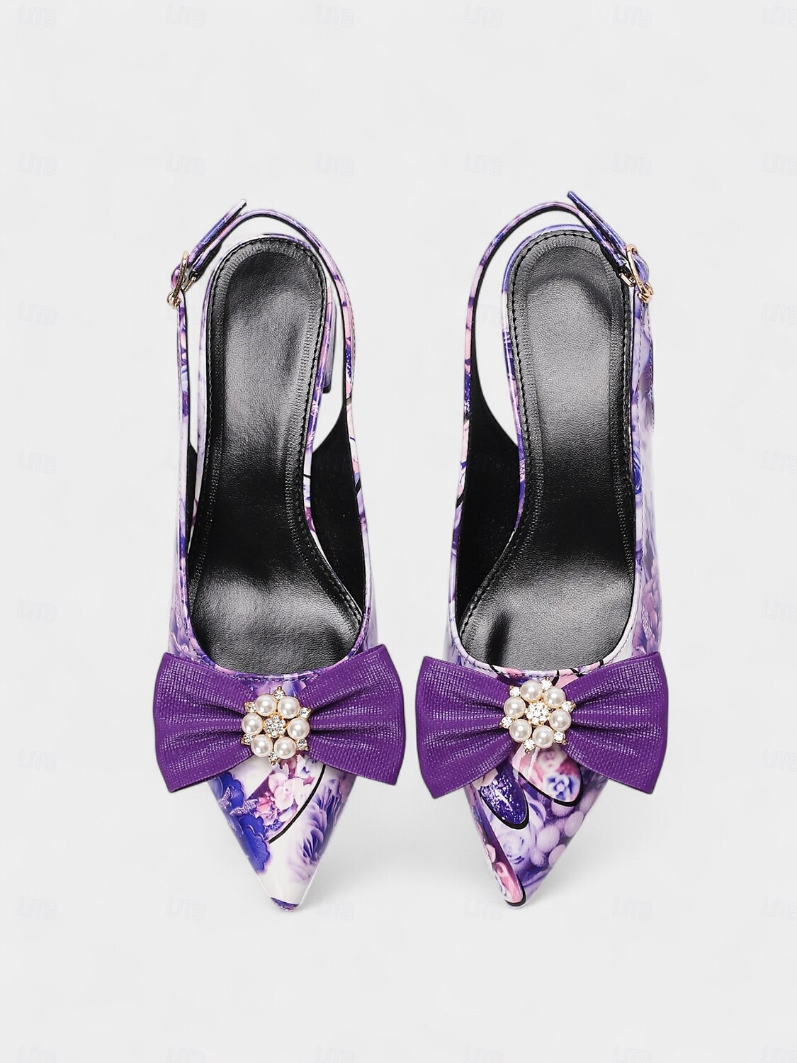 Escarpins à bride arrière fleuris pour femmes avec nœud en perles – talons carrés à bout pointu colorés pour le thé de l'après-midi, les mariages dans le jardin et les tenues d'inspiration vintage des années 1950 de 2025 ? $42.99 –P4