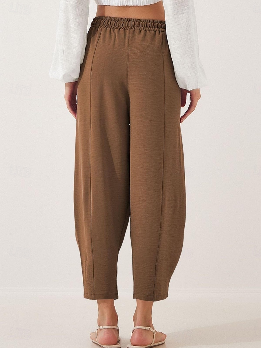 Per donna Chinos Moda Streetwear Essenziale Lunghezza intera Vita Alta Semplice Tasca Fascia Elastica Comodo Morbido Confortevole Micro-elastico All'aperto Streetwear Blu Marrone Cachi Azzurro chiaro del 2025 a $22.99 –P11