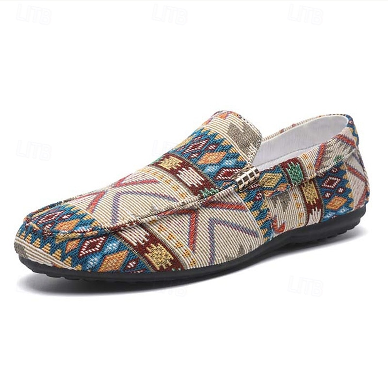 Per uomo Scarpe Casual Camminata Casual Tela Confortevole Antiscivolo Traspirante Mocassino Nero Beige Estate Primavera Autunno del 2025 a $12.99 –P2