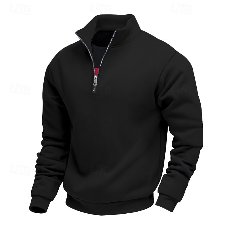 Men's Sweatshirt Quarter Zip Sweatshirt Apricot Black White Wine Red Half Zip Plain Sports & Outdoor Daily Holiday Polyester Streetwear Basic Casual Summer Spring Clothing Apparel Hoodies Sweatshirts  2026 - $28.99 –P13