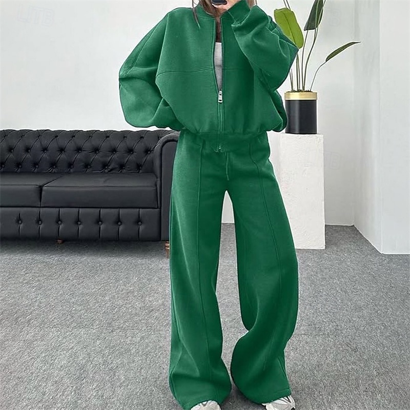 Mujer Tracksuit Sudadera Conjunto de Ropa Deportiva Bolsillo Color sólido Trajes de Yoga Otoño Invierno Negro Blanco Gimnasio Rutina de ejercicio Deportes Mantiene abrigado Resistente al Viento Suave 2026 - $31.99 –P8