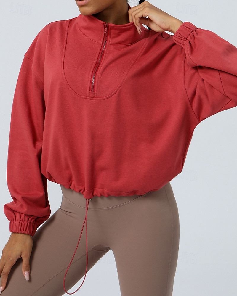Mujer Sudadera tipo jersey Chaqueta para senderismo Chaqueta deportiva Al aire libre Elástico Trajes de senderismo Ropa de senderismo Otoño Sudadera Algodón Tenis Golf Corriendo Color sólido Violeta 2025 - $38.99 –P2
