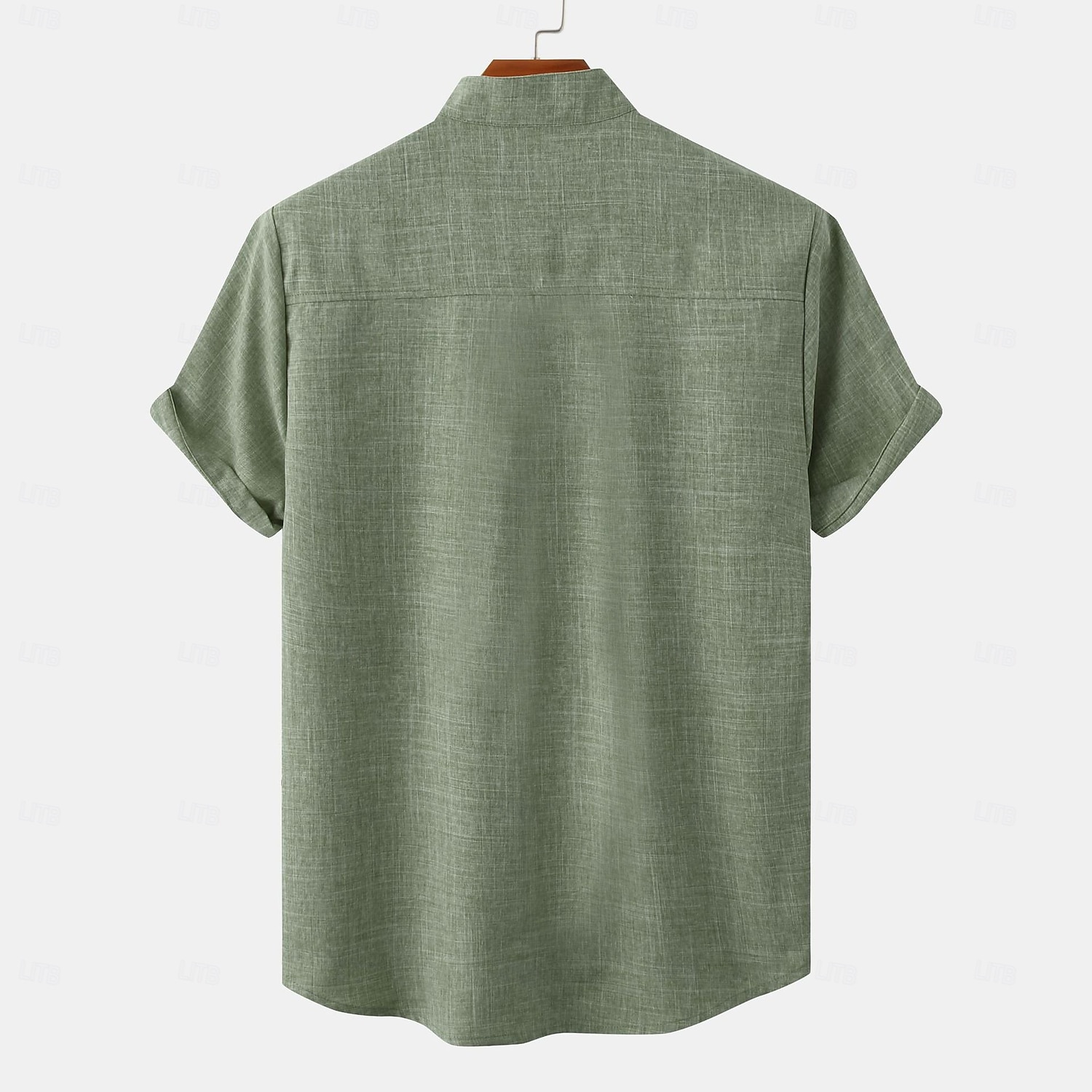 Men's Linen Shirt Band Collar Shirt Summer Shirt Beach Wear Casual Shirt Plain Vacation Casual White+Yellow Pink+Yellow White+Green Gray+Pink Short Sleeve Mandarin Collar Summer Spring & Summer 2025 - $27.99 –P2