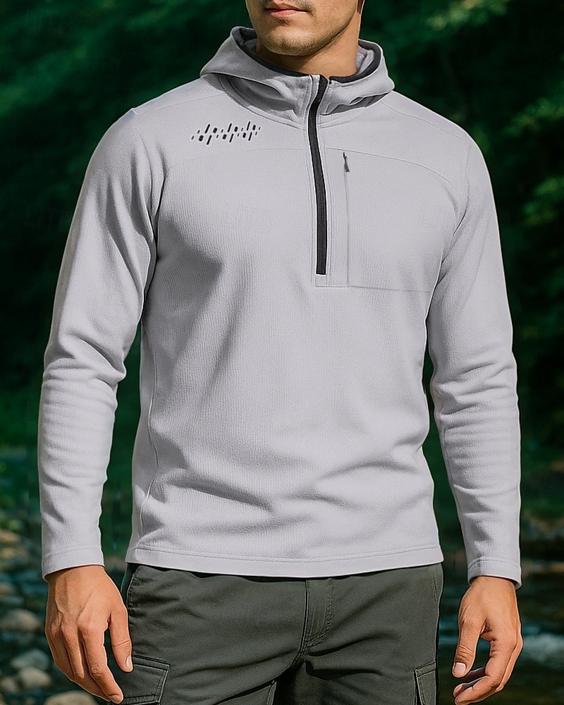 Men's Hoodie Polo Sweatshirt Hiking top Long Sleeve Hoodie Tee Tshirt Top Outdoor Quick Dry Lightweight Breathable Quarter-Zip Polyester Black White Royal Blue Tennis Golf Running 2025 - $26.39 –P6
