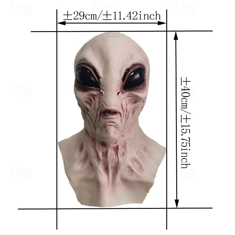Maschera aliena spaventosa di Halloween per adulti, realistici costumi spaventosi, maschera in lattice per il viso, 4 varianti di colore, maschera horror extraterrestre, accessorio spettrale per feste del 2025 a $27.99 –P15