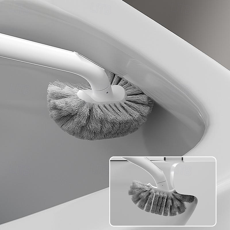 Cepillo de baño doméstico, limpiador de inodoro de mango largo, montaje en pared, diseño en forma de S 2025 - $14.99 –P7