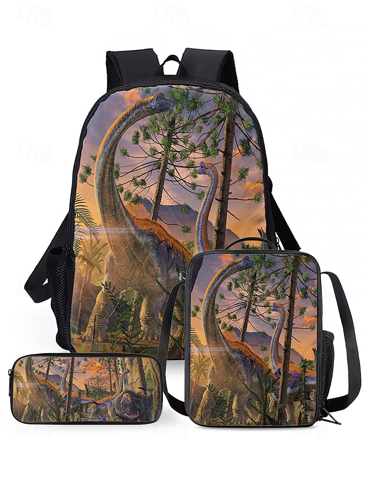3 darabos dinoszaurusz hátizsák szett gyerekeknek – t-rex mintás iskolatáska uzsonnástáskával és tolltartóval, tartós, könnyű könyvtáska fiúknak és lányoknak, ideális iskolába, utazáshoz és születésnapi ajándékokhoz (Vincent Hie) 2026 - $32.99 –P7