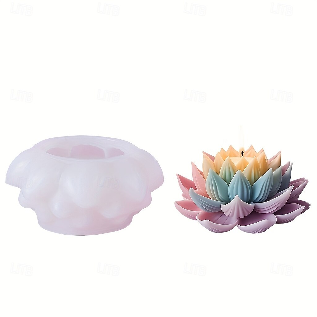 Silikonová forma na lotos - DIY aromaterapeutická svíčka, svatební dekorace, sada na výrobu růžových svíček, jedinečný dárek k Valentýnu, narozeninám ke Dni matek 2026 - $16.99 –P5