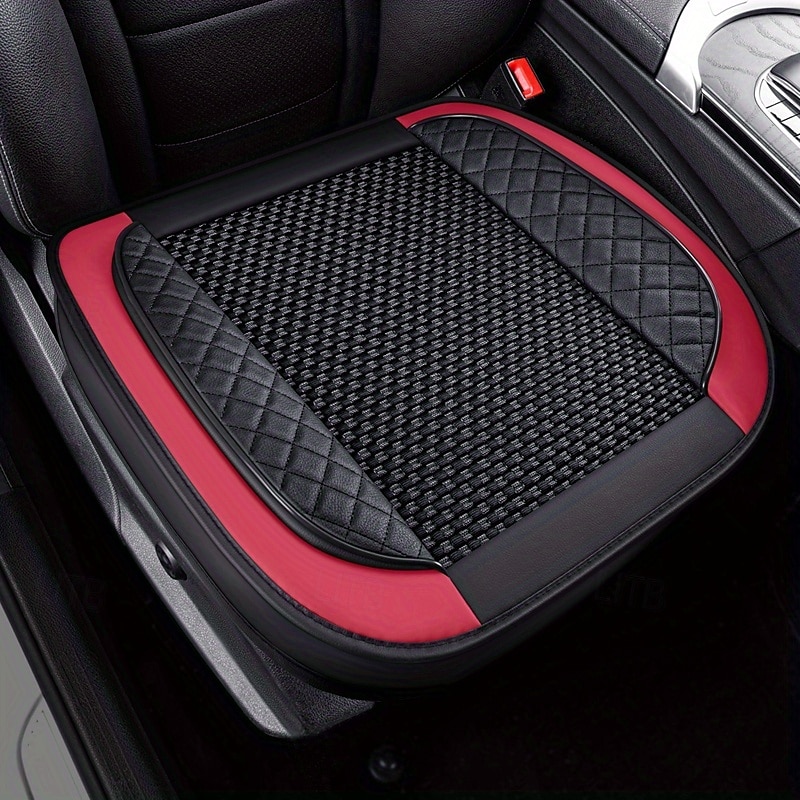 capa de assento de carro de luxo - almofada de seda preta acolchoada com padrão de diamante respirável &design antiderrapante para conforto no verão, acessórios automotivos duráveis, capas de assento de 2025 por $31.99 –P1