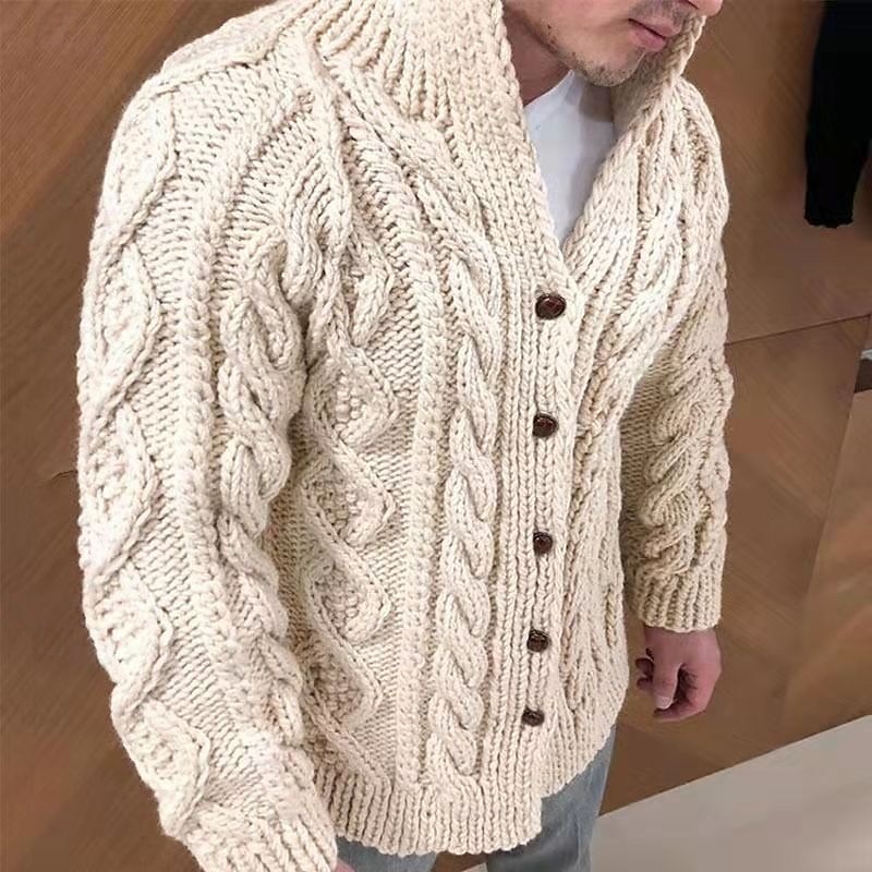 Per uomo Felpa Cardigan Treccia Maglia Top Regolari Lavorato a maglia Semplice Colletto Mao Moderno Contemporaneo Casual Casuale Abbigliamento quotidiano Abbigliamento Autunno & Inverno Rosso del 2025 a $21.49 –P2