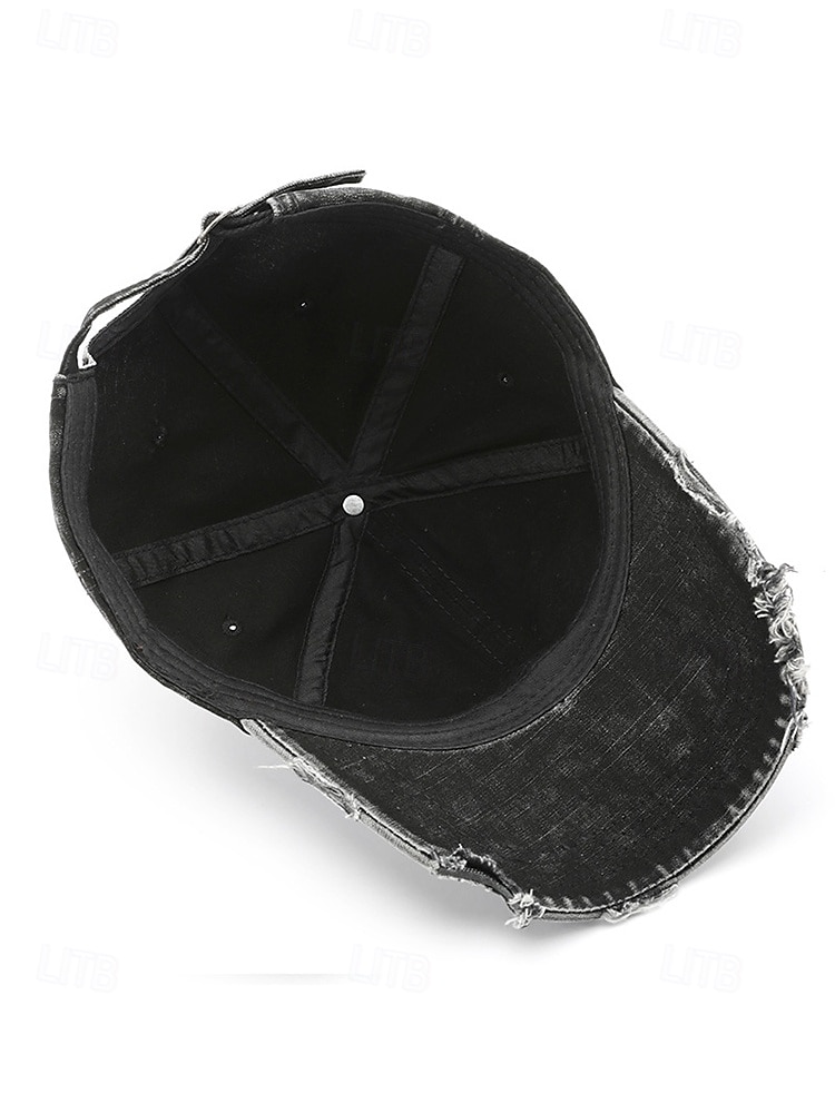 Pánská vintage džínová baseballová čepice s potiskem – nastavitelná čepice z prané bavlny pro outdoorové sporty, cestování a běžné nošení 2025 - $14.99 –P5