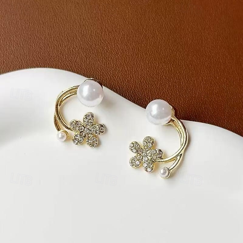 Per donna Orecchini a perno Tropicale Gioia Trifoglio Tropicale Elegante Orecchini Gioielli Oro Per Feste del 2026 a $11.49 –P2