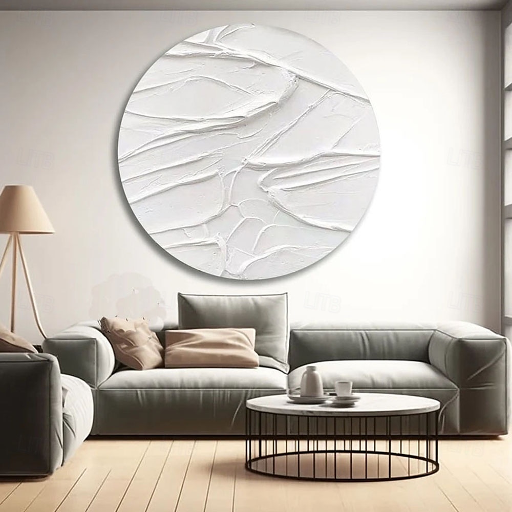 Hang målad oljemålning HANDMÅLAD Cirkel Form Abstrakt Landskap Klassisk Modern 2025 - $225.49 –P1