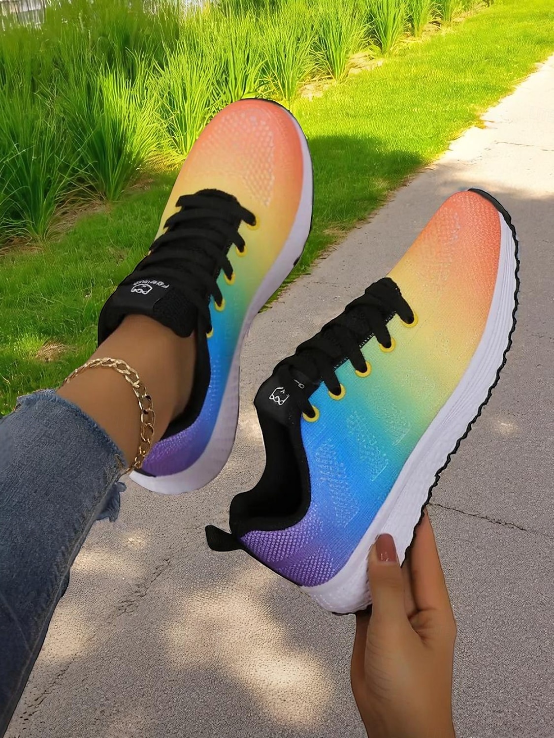 Women's Rainbow Gradient Running Shoes, Lightweight Breathable Sneakers for Sports, Jogging and Outdoor Activities 2025 - $24.99 –P3