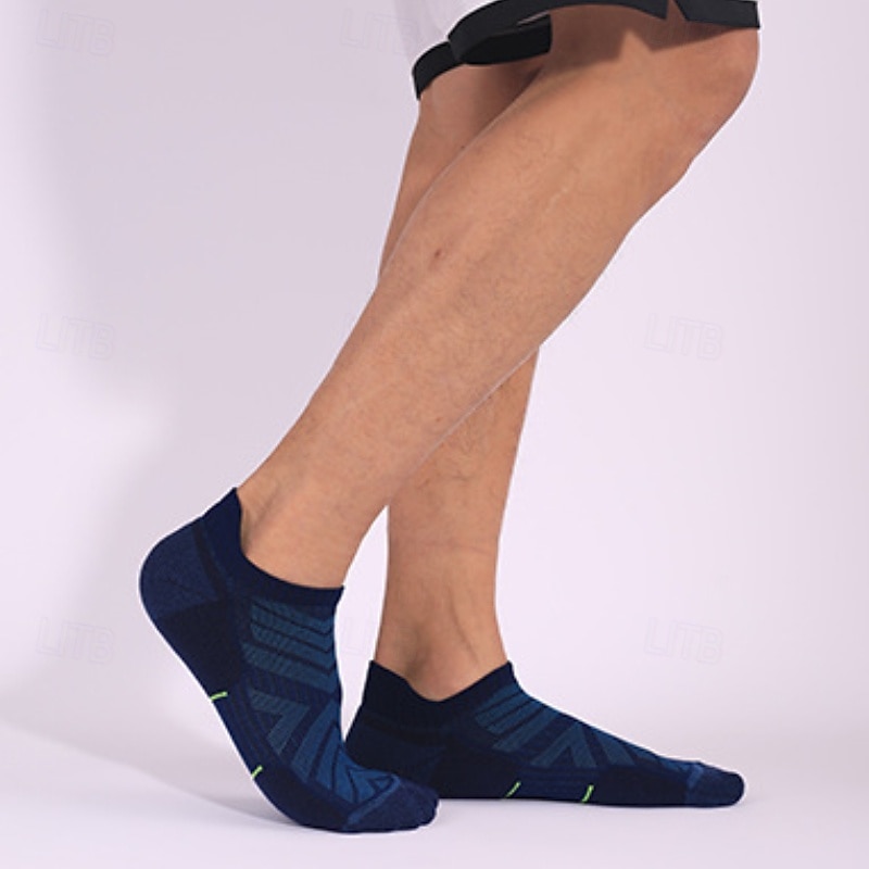 1 Par Hombre Mujer calcetines de lana merino Calcetines para correr Mantiene abrigado Transpirable Anti ampollas Grueso Al aire libre tobillo Retazos Lana Merina Azul marinero Negro Blanco para Esqu 2025 - $11.49 –P15
