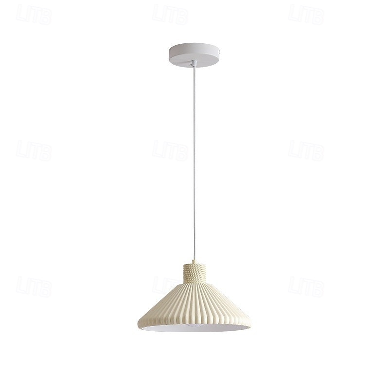 Lampadario a sospensione bianco di metà secolo, con paralume conico plissettato, grande lampada a sospensione da soffitto, moderna lampada a sospensione da soffitto per isola da cucina, lampadario per del 2025 a $190.99 –P5