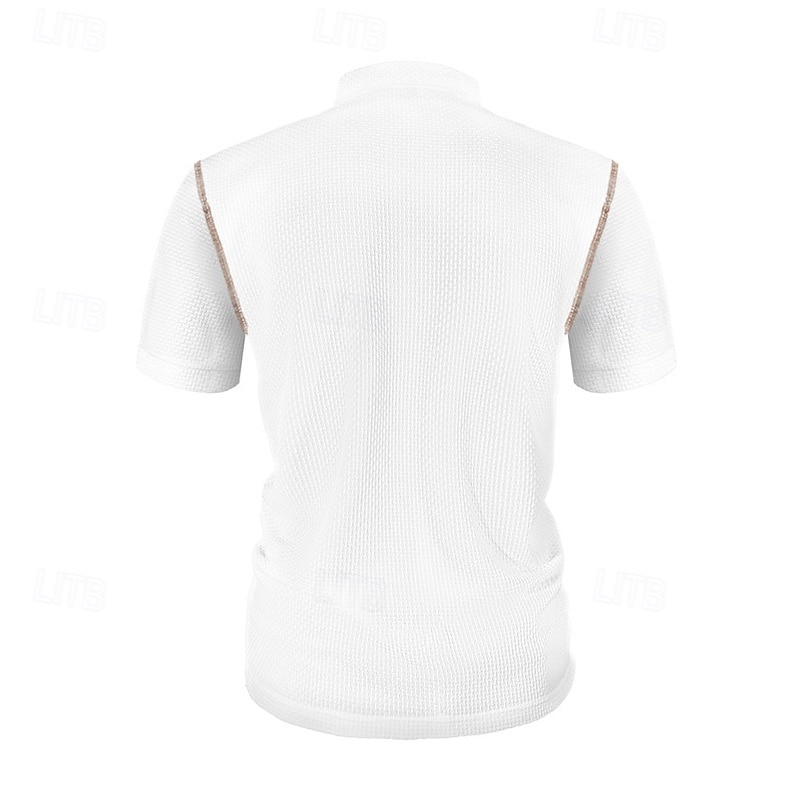 Men's T Shirt Henley Shirt Tee Short Sleeve Shirt Short Sleeve Henley Summer Spring Patchwork Fashion Designer Basic Buttons Pocket Vacation Street Going out Black White Navy Blue Top Tee for Men 2025 - $18.49 –P3
