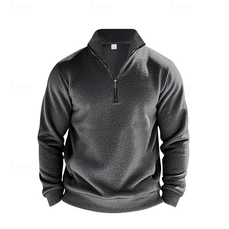 Men's Sweatshirt Quarter Zip Sweatshirt Apricot Black White Wine Red Half Zip Plain Sports & Outdoor Daily Holiday Polyester Streetwear Basic Casual Summer Spring Clothing Apparel Hoodies Sweatshirts  2026 - $28.99 –P2