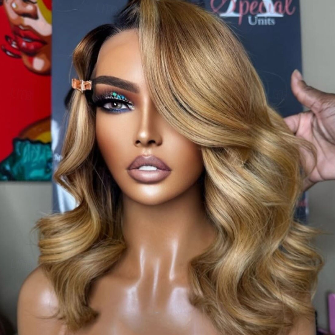 Peruca de cabelo humano remy brasileiro com mechas ombré coloridas, fechamento de renda 5x5, sem cola, loira mel, curta, bob, renda frontal, pré-depilada para mulheres de 2025 por $340.59 –P4