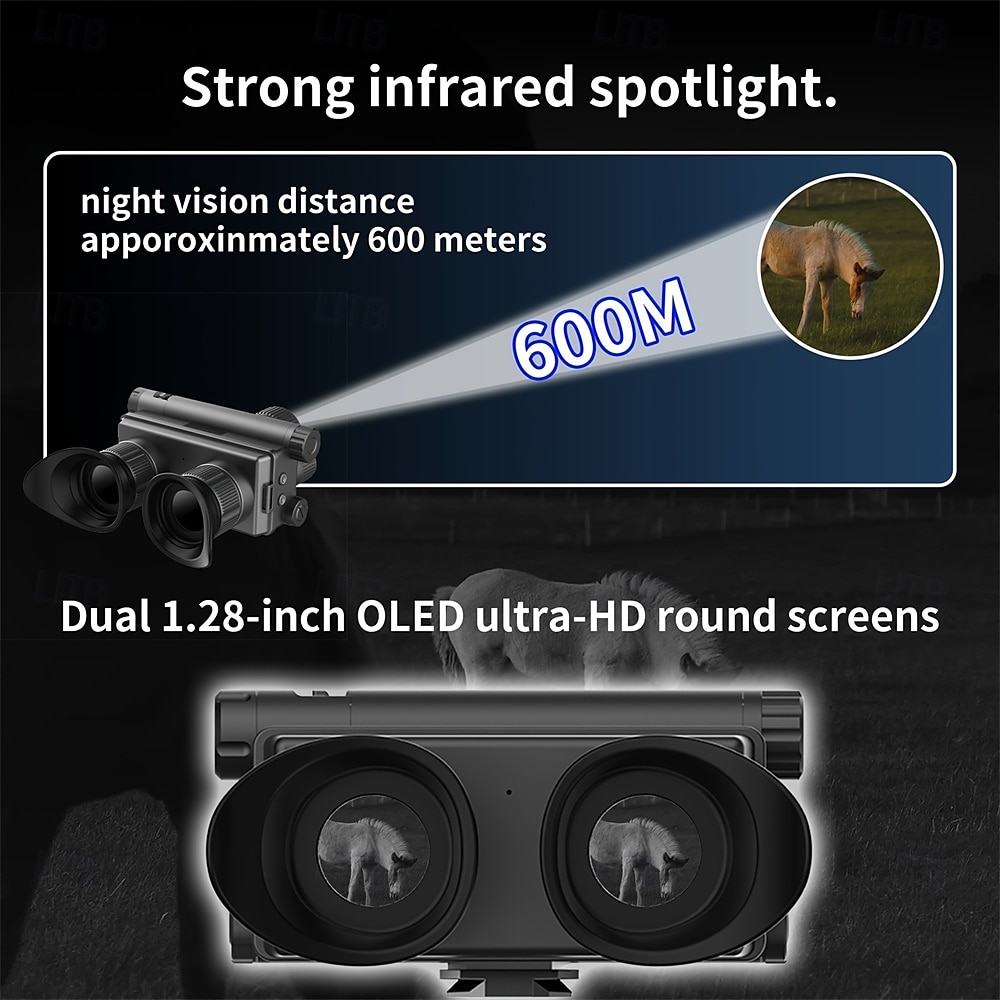 4K HD hoofdgemonteerd nachtzicht met 8x vergroting 4-kleurenmodus 8x zoom 64 GB geheugenkaart voor opname en weergave in hoge definitie kampeerbewaking 2025 - $273.69 –P2