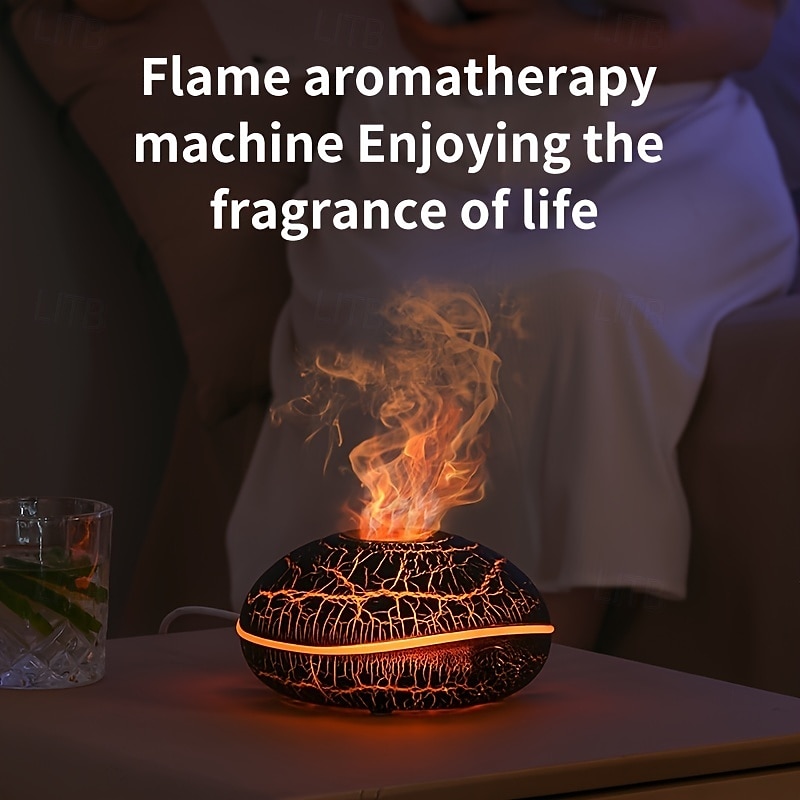 Humidificateur d'aromathérapie alimenté par USB avec 7 lumières de couleur - diffuseur d'huiles essentielles effet flamme conception sans filtre pour une ambiance de chambre relaxante de 2025 ? $36.99 –P4