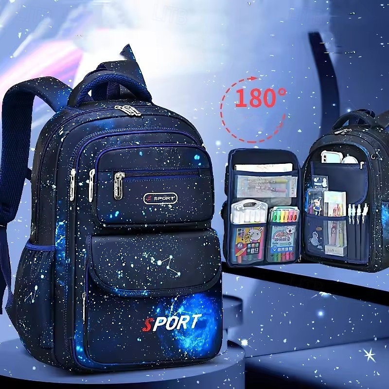 Boys' Fashionable Hundred Schoolbag Large Capacity Waterproof Abrasion Resistant Suitable for Grades 1 to 6 2025 - $20.99 –P8