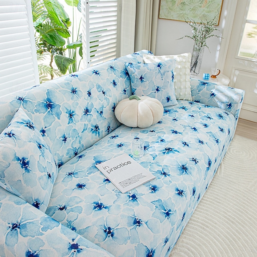 Fundas de sofá con estampados de verano, refrescantes, universales, en forma de L, para chaise longue de 1, 2, 3 o 4 plazas, de seda fría y elástica. 2025 - $84.99 –P12
