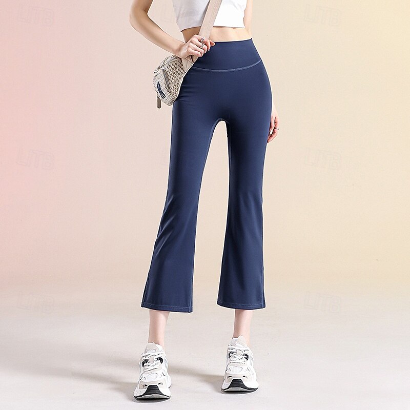 Per donna leggings da pilates Pantaloni sportivi Leggings da yoga Svasato Leggero Pilates Zumba Corsa Leggings Capri Tinta unica Nero Bianco Rosa Autunno Inverno Gli sport Abbigliamento sportivo del 2026 a $17.99 –P9