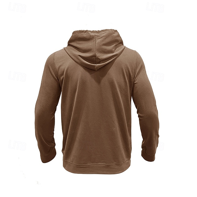 Men's Hoodie Black Army Green Green Dark Gray Coffee Hooded Plain Pocket Sports & Outdoor Daily Holiday Polyester Streetwear Basic Casual Spring Autumn / Fall Clothing Apparel Hoodies Sweatshirts  2026 - $30.99 –P8