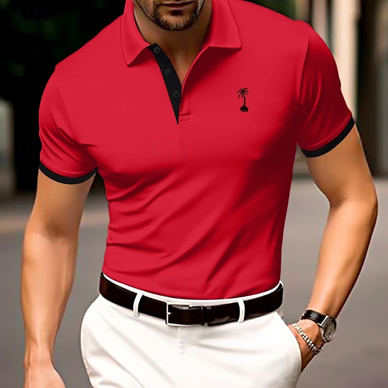 Per uomo Polo in Cotone Maglia da golf Casuale Sportivo Bavero Colletto Polo a Coste Manica Corta Moda Essenziale Semplice Classico Estate Primavera Vestibilità aderente Nero Bianco Giallo Rosso Polo del 2025 a $18.99 –P9