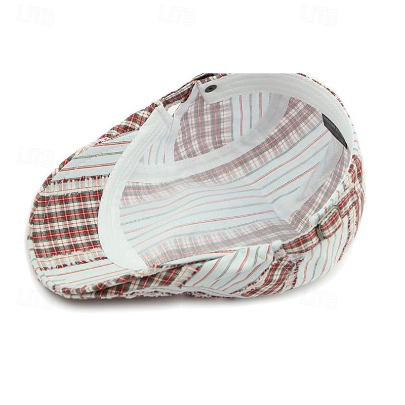 Per uomo Coppola Cappello Ascot Cappello da Giornalista Nero Rosso Cotone Moda Casual Streetwear Quotidiano Plaid Regolabile Protezione solare Traspirante del 2026 a $12.99 –P11