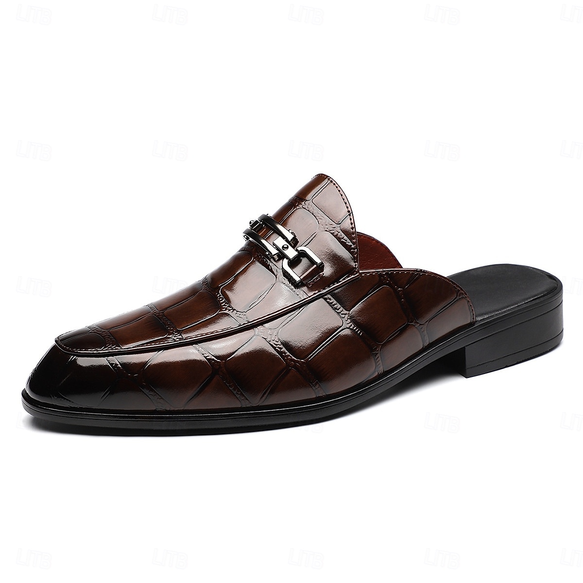 Elegant Brown Leather Slip-On Loafers Men main image 2