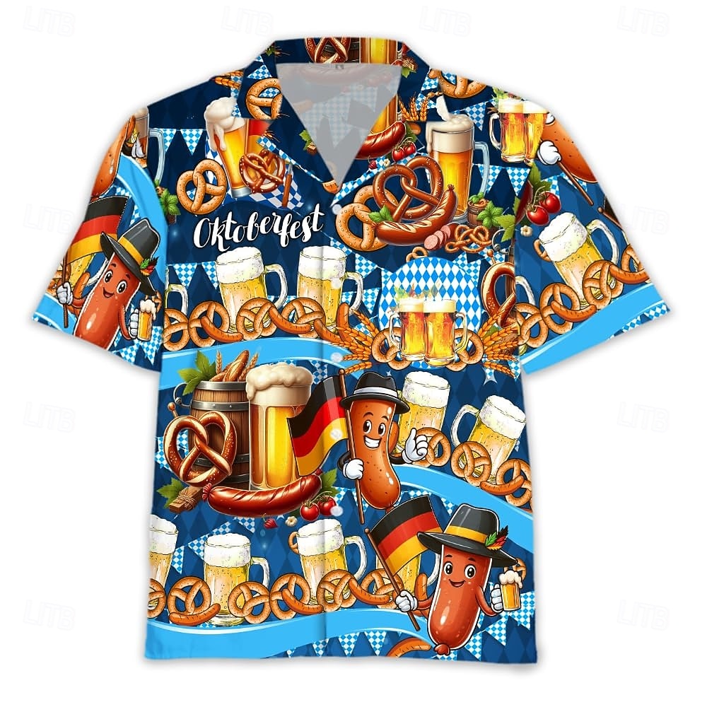 camisas havaianas Camisa Aloha Bávaro Munique Alemão Alpino Arte Gráfica para Homens Adulto Impressão 3D  para Carnaval Cerveja Oktoberfest Praia Férias Festa de 2026 por $23.99 –P13
