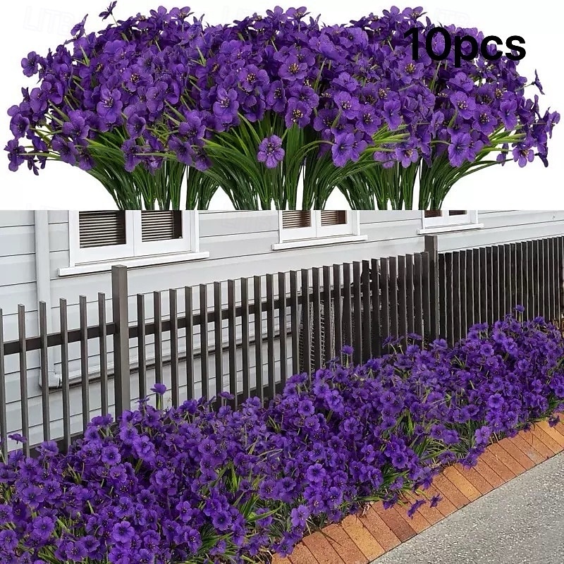 10 db UV-álló műorchidea csokor, műanyag művirág kültéri kertbe, verandára, ablakba és otthoni dekorációhoz, tökéletes húsvétra, Oktoberfestre, halottak napjára, diwalira, emléknapra és szezonális 2025 - $23.99 –P6